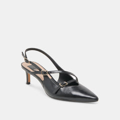 PAMLA MID WIDE HEELS MIDNIGHT CRINKLE PATENT - re:vita