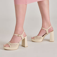 PEYTEN HEELS CREME WOVEN STELLA