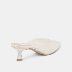 CLEO SEQUIN HEELS WHITE SEQUIN