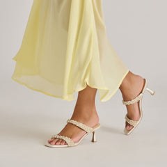 GENORA RHINESTONE HEELS IVORY RHINESTONE