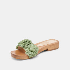 ARIENA SANDALS JADE FLORAL RAFFIA