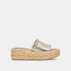 CHAVI SANDALS LIGHT GOLD METALLIC LEATHER - re:vita