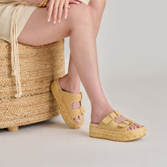 FALYN SANDALS LT NATURAL WOVEN RAFFIA