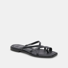 INDIGO SANDALS BLACK LEATHER - re:vita