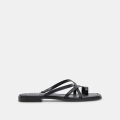 INDIGO SANDALS BLACK LEATHER - re:vita