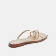 INDIGO SANDALS GOLD DISTRESSED LEATHER