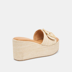 JILIAN WEDGES LT NATURAL RAFFIA