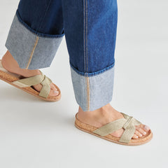 SELDA SANDALS GOLD RAFFIA - re:vita