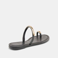 WINK WIDE SANDALS BLACK LEATHER