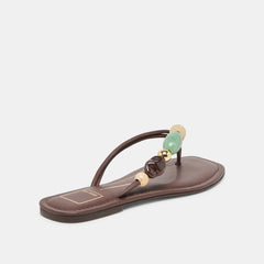 CELY SANDALS DK BROWN LEATHER