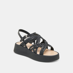 GATSBY SANDALS BLACK LEATHER - re:vita