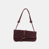 ALICE SHOULDER BAG BURGUNDY SUEDE
