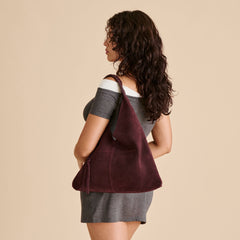 MERRICK TOTE BURGUNDY SUEDE