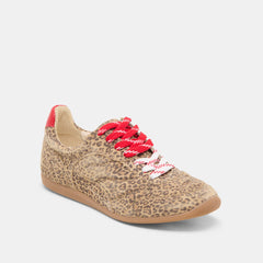 LAINI SNEAKERS TAN LEOPARD PRINTED SUEDE