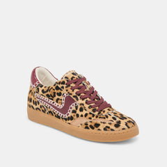 NOTICE STITCH SNEAKERS BURGUNDY LEOPARD CALF HAIR
