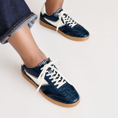 NOTICE STITCH SNEAKERS INK CROCO EMBOSSED LEATHER