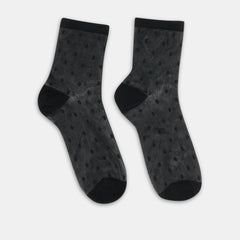 SHEER POLKA DOT ANKLET SOCKS BLACK