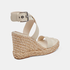 ALDONA WEDGES IVORY LEATHER - re:vita