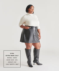 GYRA EXTRA WIDE CALF BOOTS BLACK LEATHER - re:vita