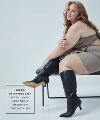 AUGGIE EXTRA WIDE CALF BOOTS BLACK LEATHER - re:vita