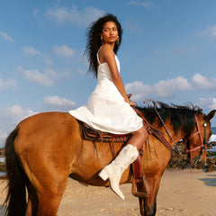 VORAH PEARL BOOTS CREME SEQUIN