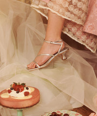 BAYLOR HEELS SILVER METALLIC LEATHER - re:vita