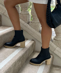 CASTER H2O BOOTIES BLACK LEATHER - re:vita