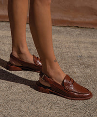 HARDI LOAFERS BROWN CRINKLE PATENT - re:vita