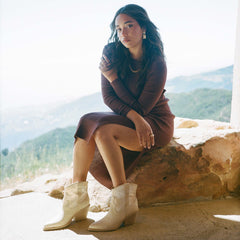 NASHE BOOTIES VANILLA NUBUCK - re:vita