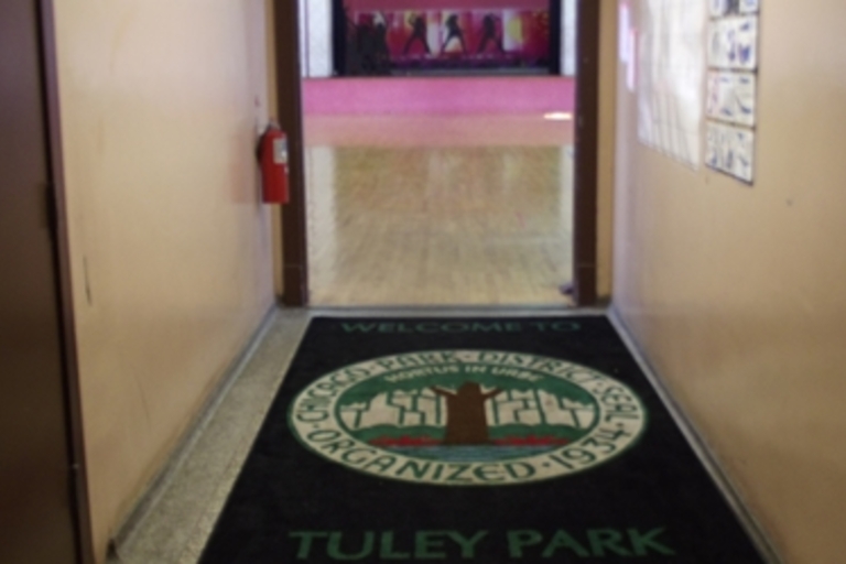 Entrance hallway with Tuley Park welcome mat.