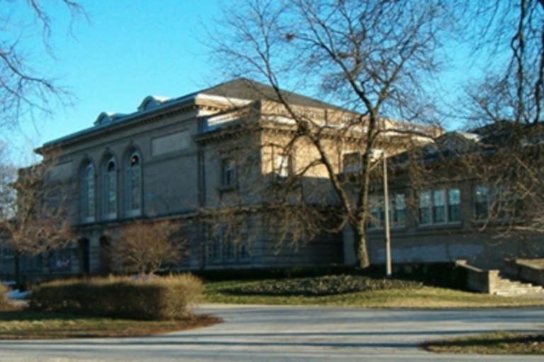Garfield Park Gold Dome Building on a clear winter day.
