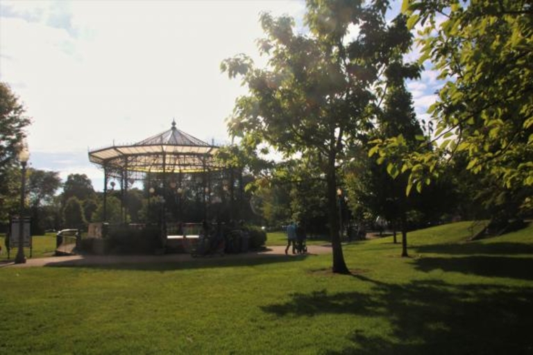 Gazebo in a sunny park.