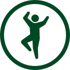 Person balancing on one leg.