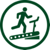 Treadmill exercise icon.
