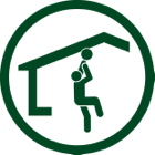 Person lifting child to safety under a roof.