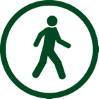 Pedestrian walkway symbol.
