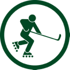 Roller hockey player icon
