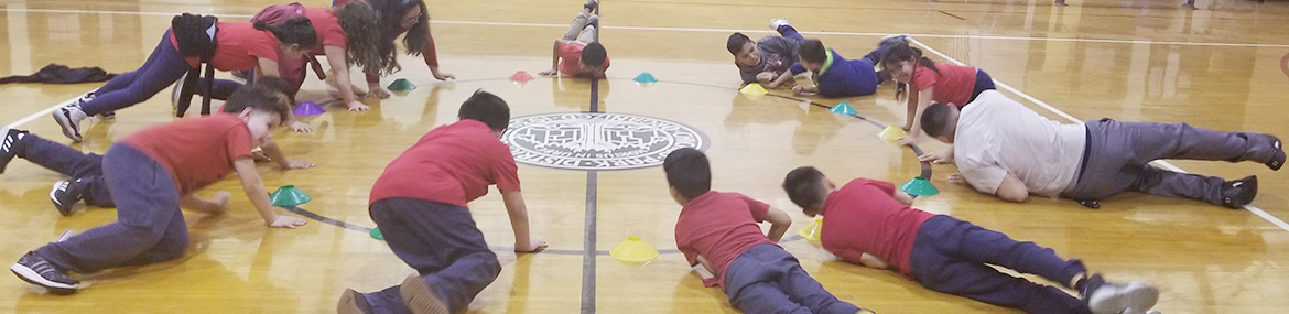 Kids playing a game in the gym