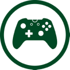 Green game controller icon.