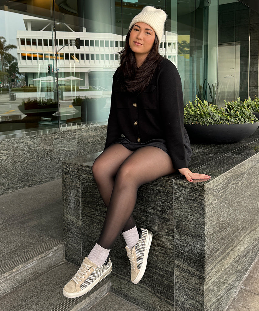 ZINA SNEAKERS BLACK NATURAL RAFFIA - re:vita