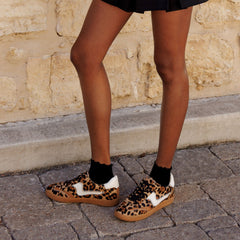 NOTICE STITCH SNEAKERS DK LEOPARD CALF HAIR - re:vita