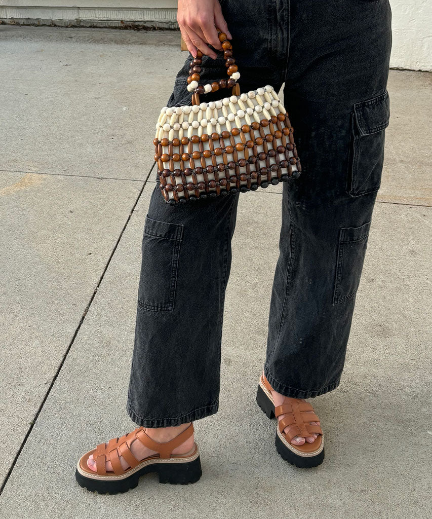 LATICE SANDALS BROWN LEATHER