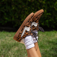 NOTICE STITCH SNEAKERS DK LEOPARD CALF HAIR