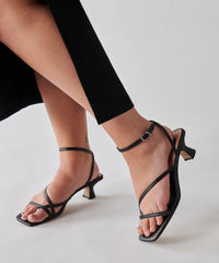 BAYLOR HEELS BLACK LEATHER - re:vita