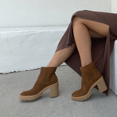 CASTER H2O BOOTIES CAMEL SUEDE - re:vita