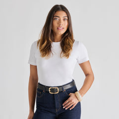 BRAIDED BUCKLE BELT BLACK GOLD