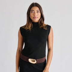 BUBBLE BUCKLE BELT MAHOGANY GOLD