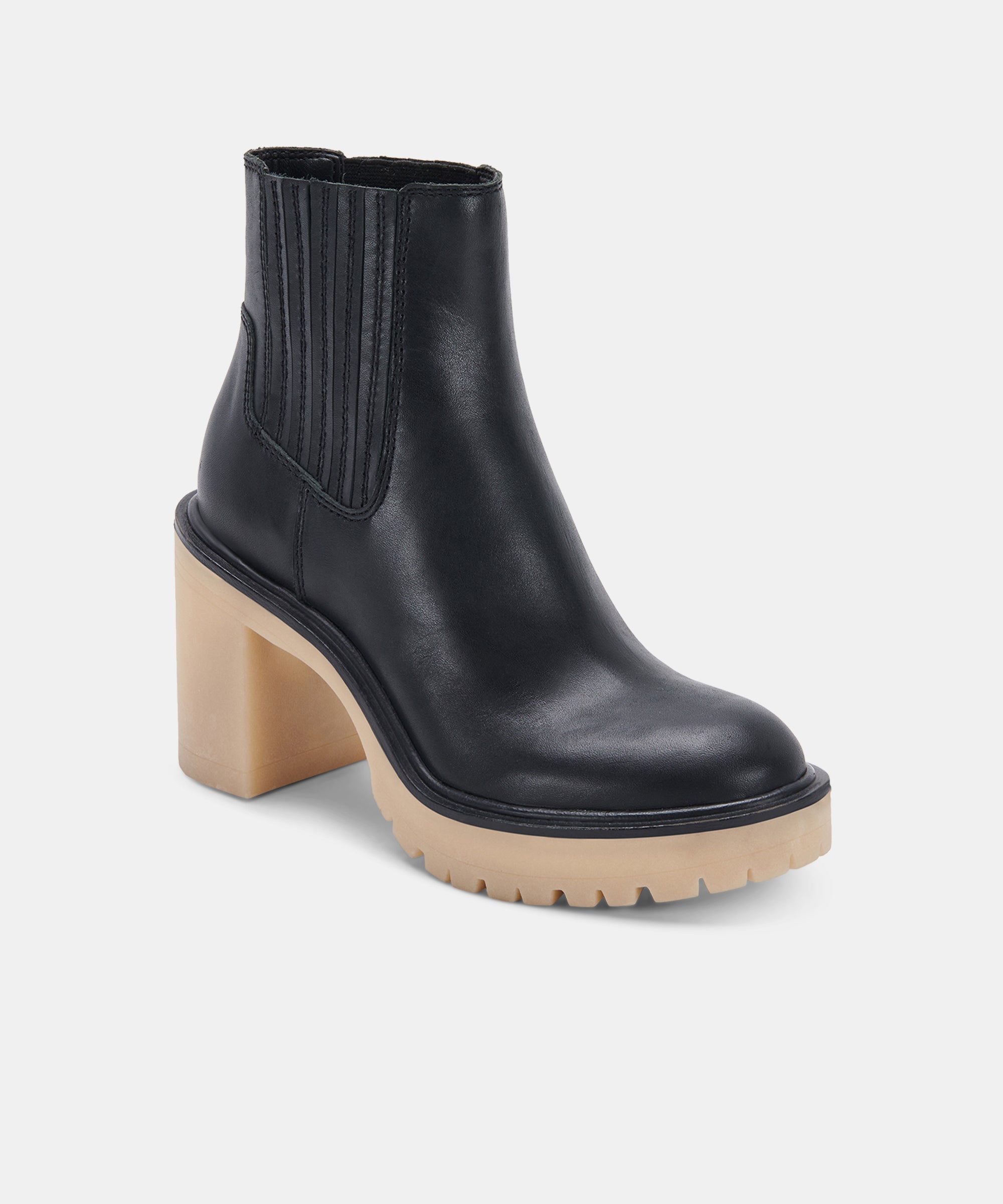 CASTER H2O BOOTIES BLACK LEATHER - re:vita