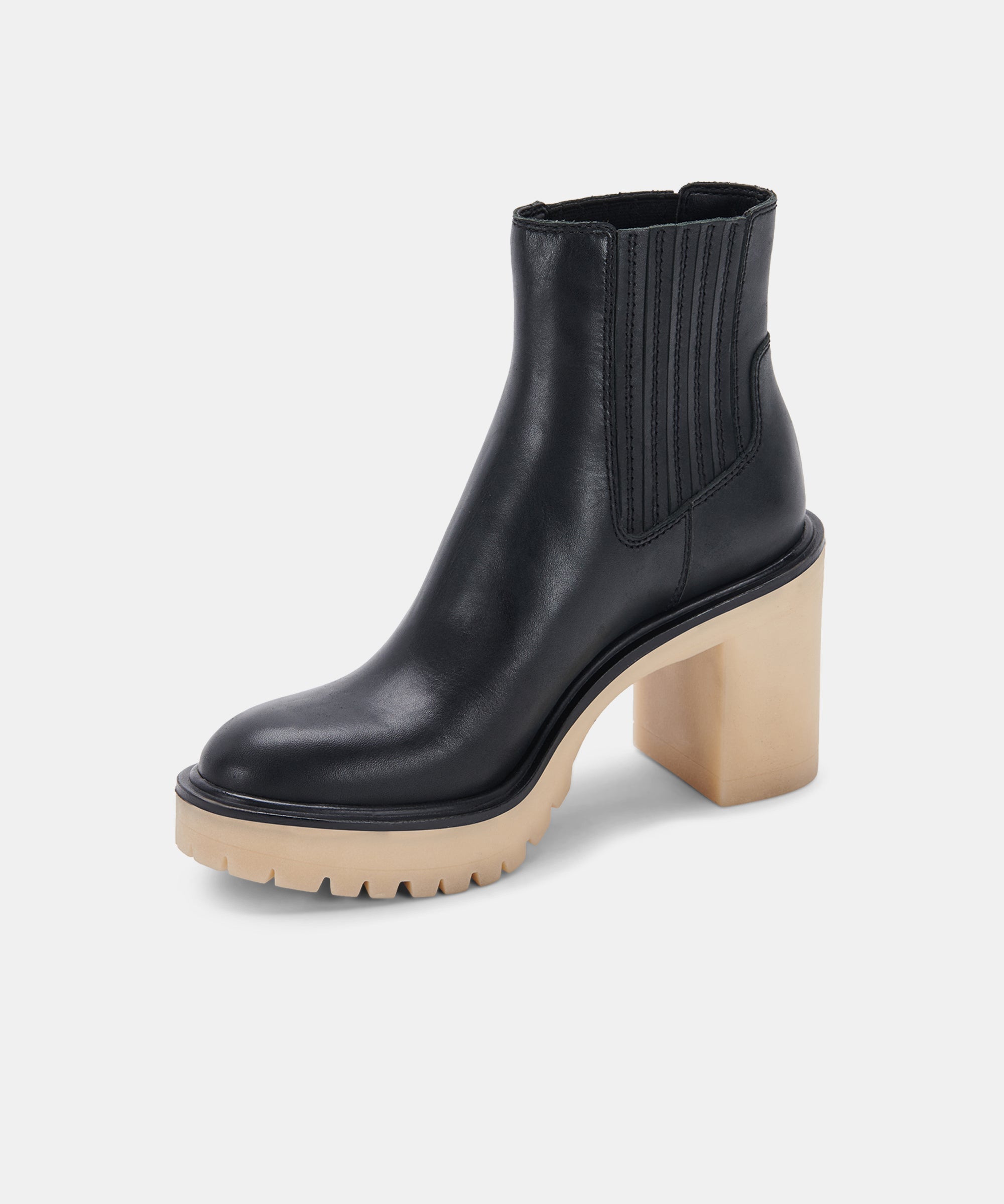 CASTER H2O BOOTIES BLACK LEATHER - re:vita