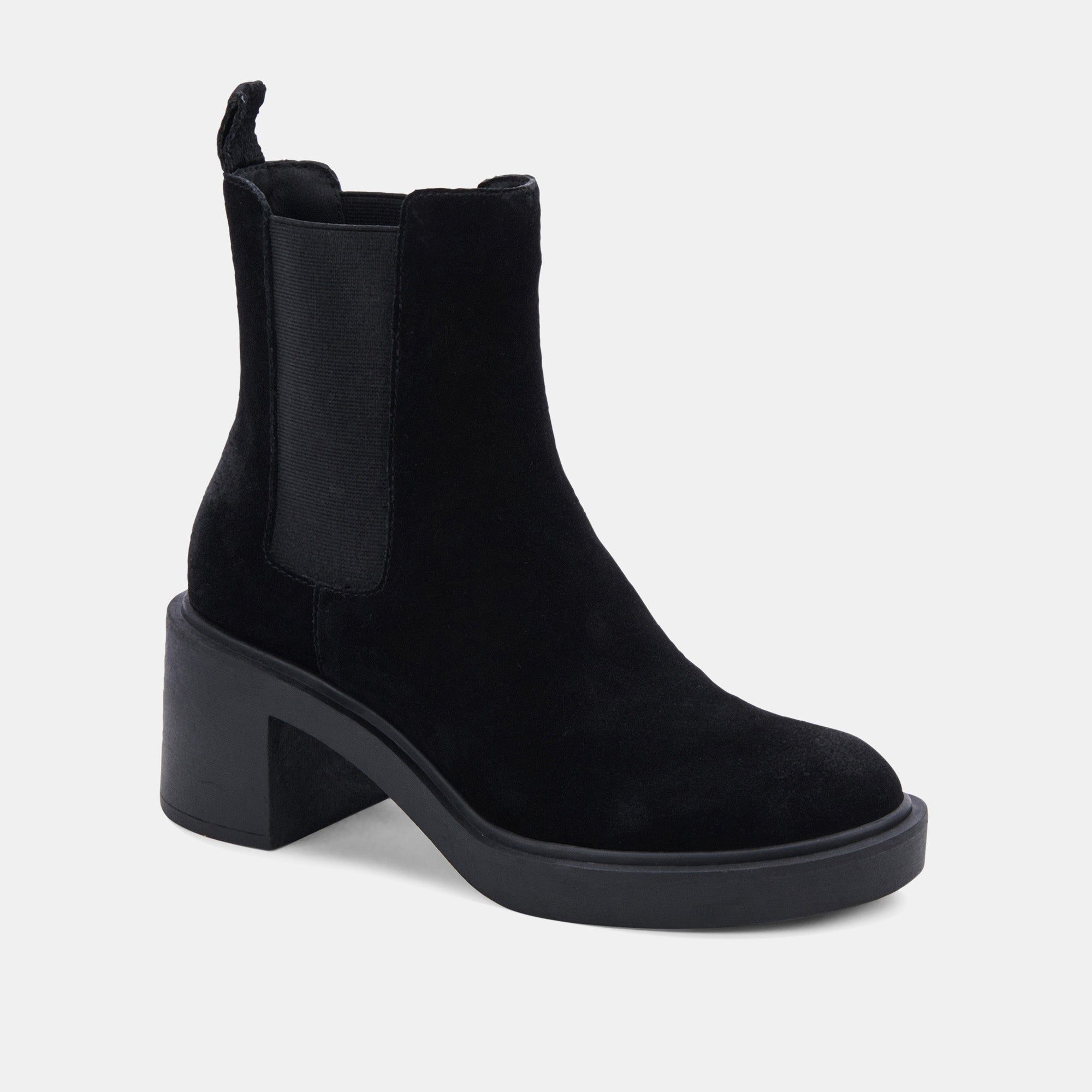 GUNNER BOOTIES BLACK SUEDE - re:vita